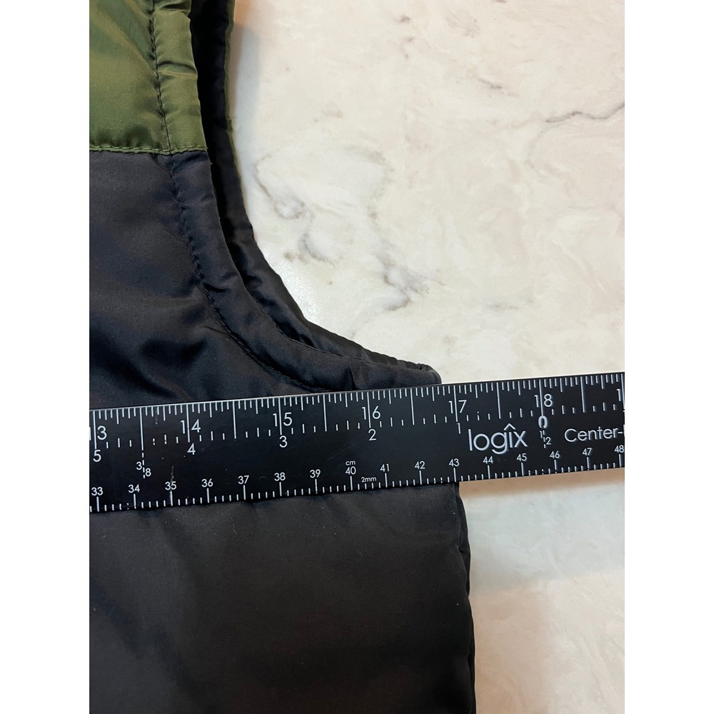 Kids SnoZone Puffer Vest Green Black Padded Zip‎ Up Size 12 - Picture 4 of 5